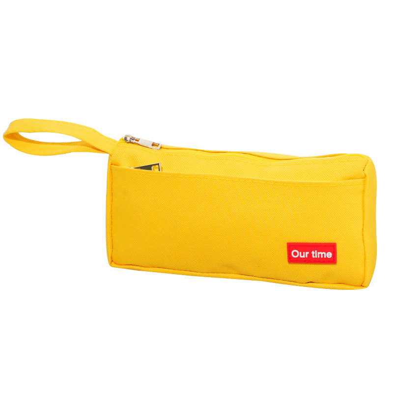 Bolsa de lápiz simple de cinta de color sólido gran capacidad antisucio caja de papelería de doble cremallera bolsas de lápiz de estudiantes de primaria y secundaria fábrica al por mayor