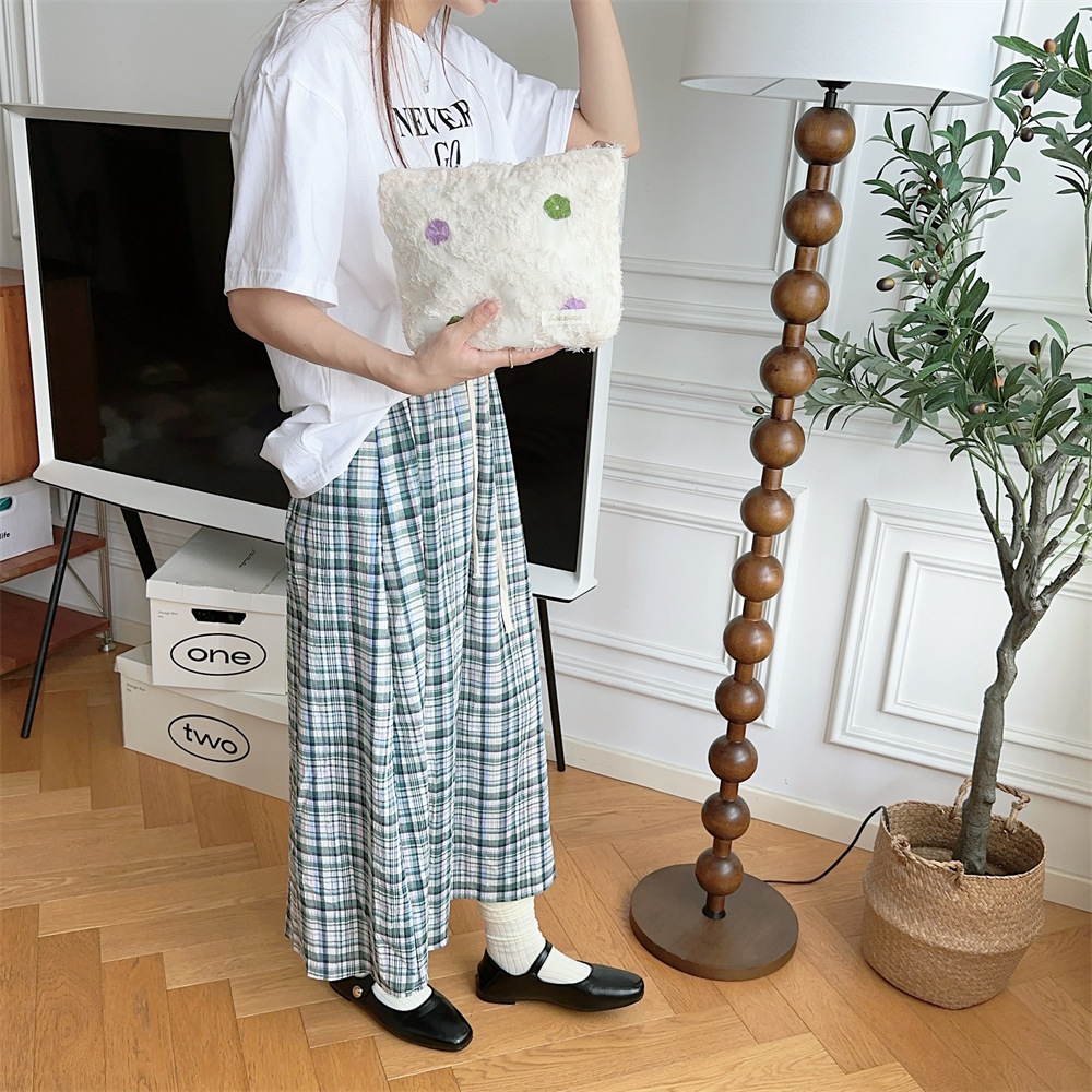 39212 Lace Flower mint underarm bag, Korean style makeup bag, large capacity clutch for shopping, baby girl undefined