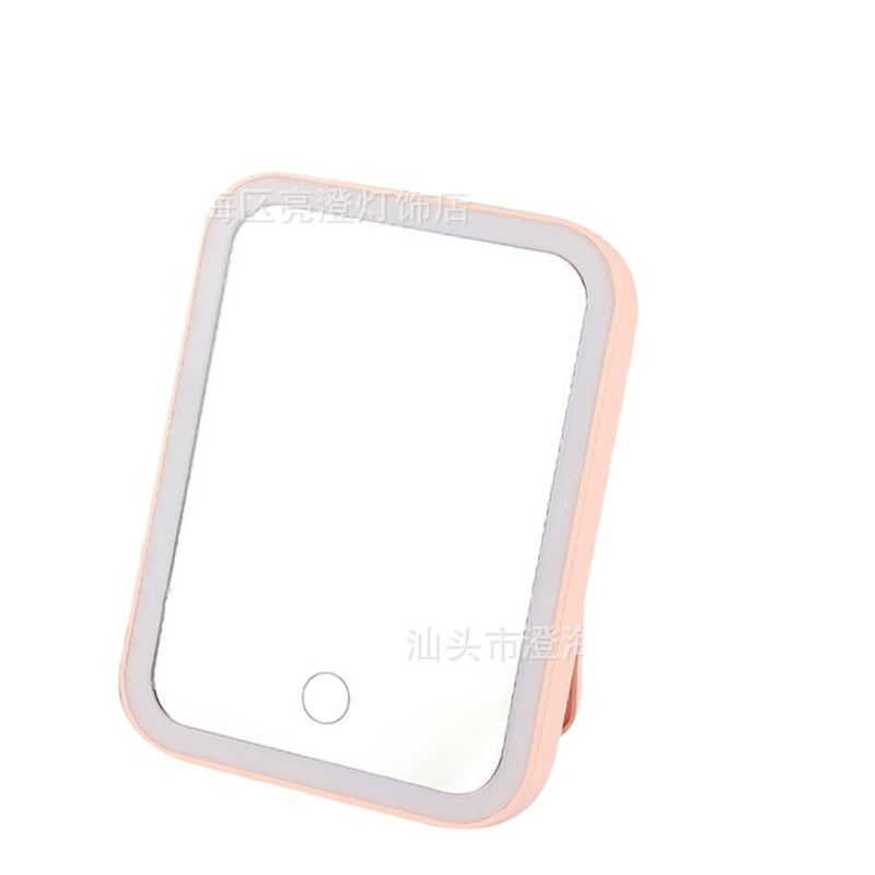 LED mixed -shaped square makeup mirror dormitory desktop dressing mirror charging portable portable light beauty handheld mirror