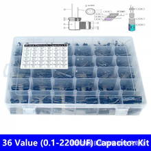 960PCS 24種-36種規格(0.1uf-2200uf) 25V/35V插件電解電容 盒裝