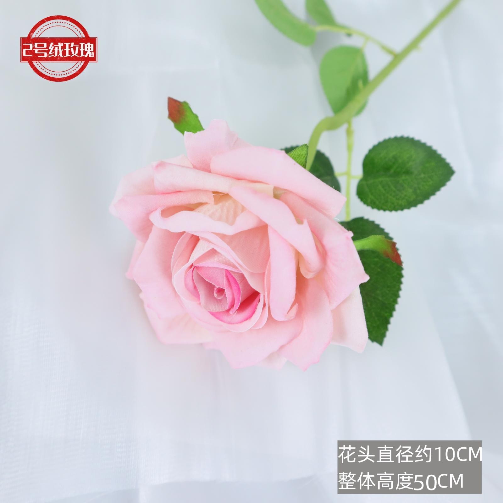 Rosa artificial sensación franela Rosa flor artificial ramo de la boda flor artificial Flor de seda hogar de gama alta al por mayor