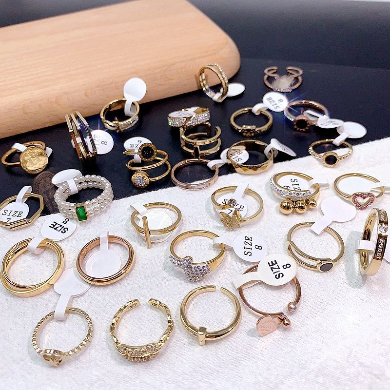 High-grade titanium steel non-fading light luxury vintage ring silver rose gold simple men's and women's all-match index finger tail ring