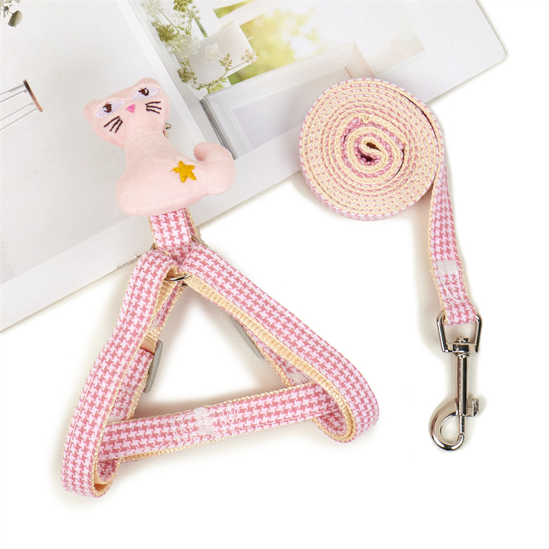 Mascota nuevo perro pecho y espalda caminar perro Correa gato mascota perro Plaid pecho Correa perro correa de perro