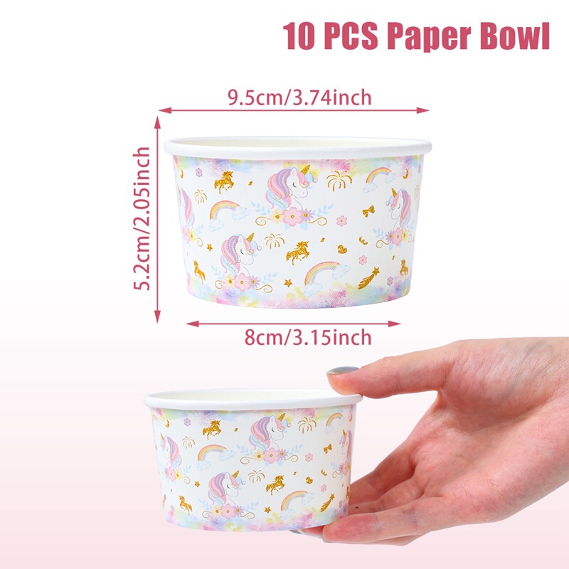 パーティーテーマの紙ボウル パーティー用品アレンジメント 使い捨て紙食器 アイスクリームスナック紙ボウル|undefined
