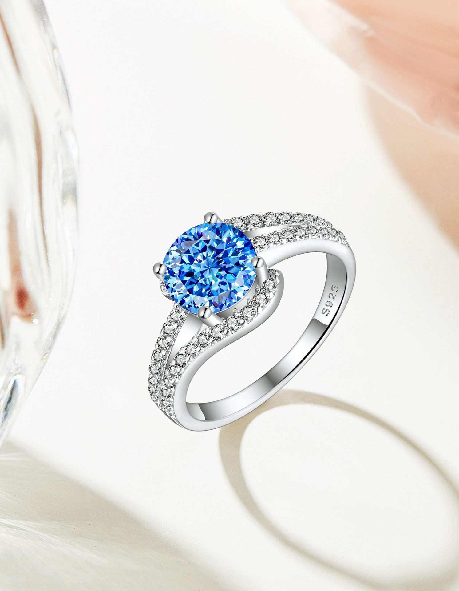 7g Weight High Carbon Diamond Inlay Material Rings Classification 1 Piece Quantity Holiday, Daily Occasion 925 Sterling Silver Material Water Droplets Pattern Women's Gender Inlay Design Simple Style, Classic Style Style 925 Sterling Silver High Carbon Diamond Water Droplets Rings 11