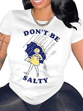 D 16941 Salty Print Women's T-Shirt ӡ��ŮʿT�� �羳����