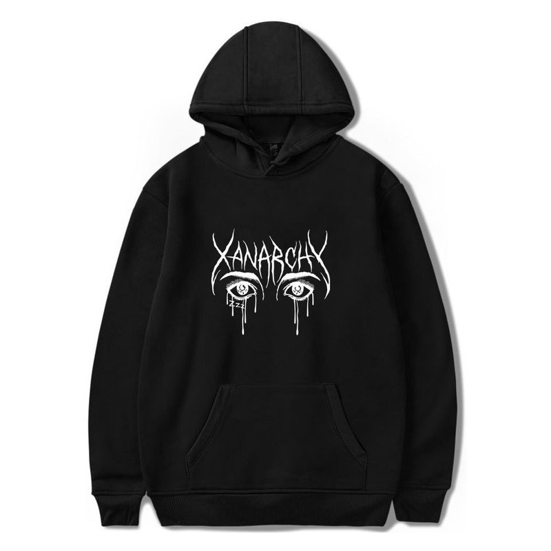 European and American fashion men's and women's Lil Xan Xanarchy Street hooded round neck sweater hooded winter clothing