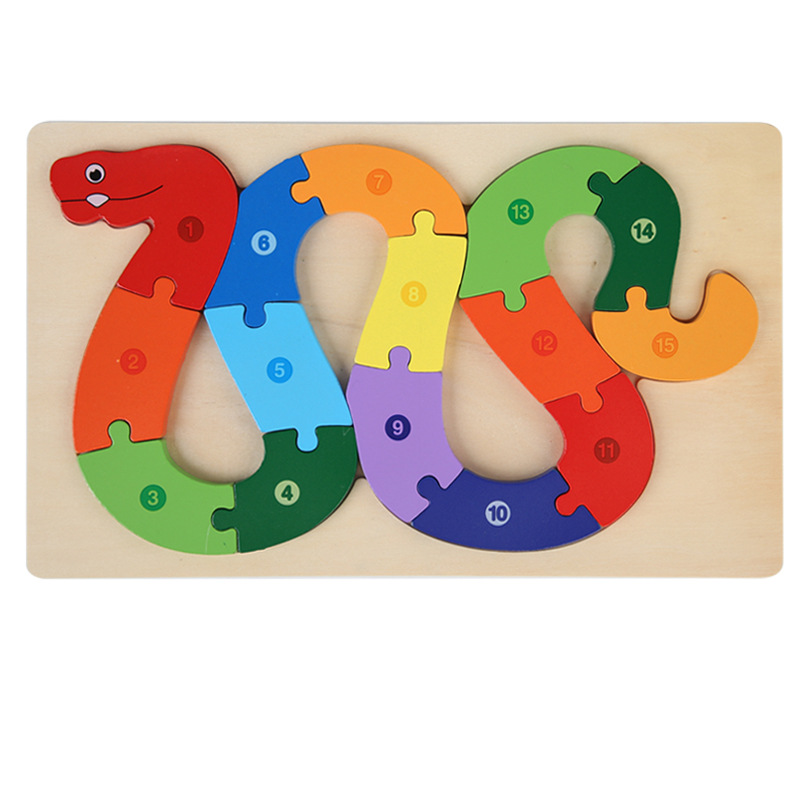 Juguetes de puzzle de madera de hebilla para niños pequeños Juguetes de bloque de bloques de construcción de bebés Juguetes de puzzle cognitivo de forma emparejada