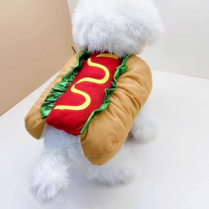 犬服猫服保温カーニバルクリスマスホットドッグハンバーガー欧米風クリスマスパーティー変身服|undefined