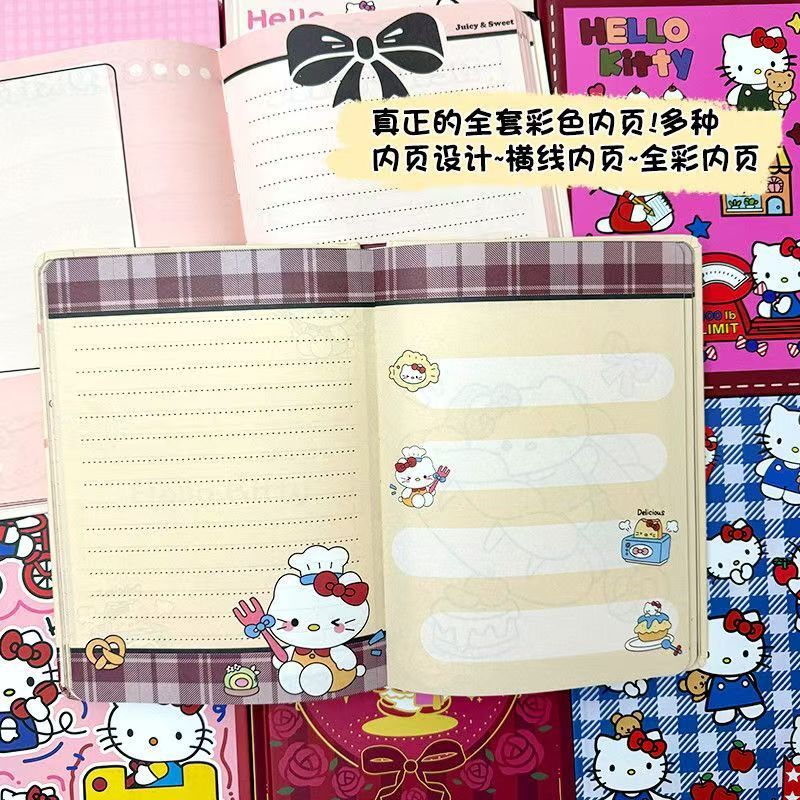 可爱麦当劳凯蒂猫A5硬壳笔记本三丽鸥kt猫记事本少女心彩页手账本|undefined