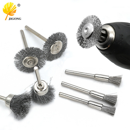 Wire wheel, steel wire, copper wire brush, polishing, cleaning, rust removal brush, electric literary toy, metal mold hair removal, electric grinding and polishing
