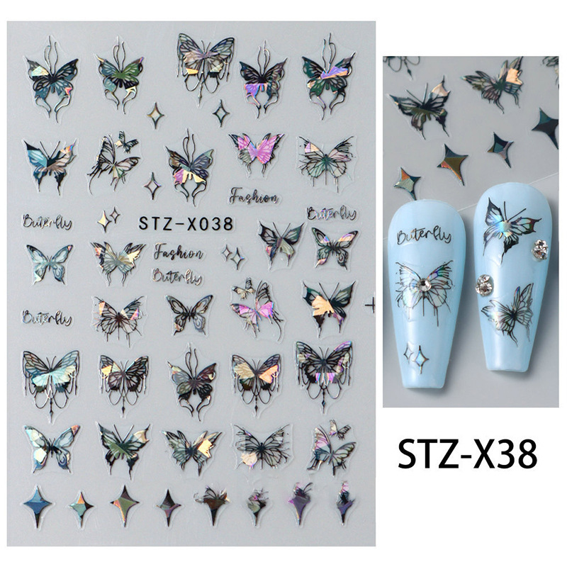 10g Weight Nail Sticker Nail Supplies 1 Set Quantity Stickers Material Starry Sky, Flower, Butterfly Pattern Retro, French Style, Simple Style Style Retro French Style Simple Style Starry Sky Flower Butterfly Stickers Nail Sticker 1 Set 9