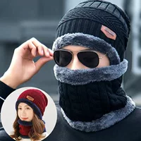 Шляпа мужская зимняя шерстяная шапка утолщенная корейская версия приливной вязаной шляпы плюс флисовая теплая зимняя шляпа молодежная хлопковая шляпа