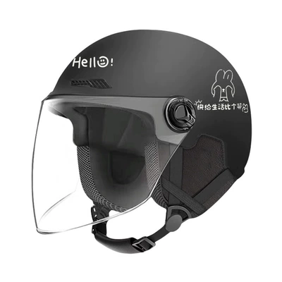 Helmet for Men and Women, Motorcycle, Motosiklet kaskı (dəbilqə) - 3c-four-seasons-removable-ear-protection-black-hd-transparent-anti-fog-one-size-fits-all