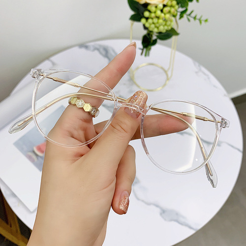New tr90 myopia glasses frame men and women retro oval spring leg optical frames wholesale of glasses frames