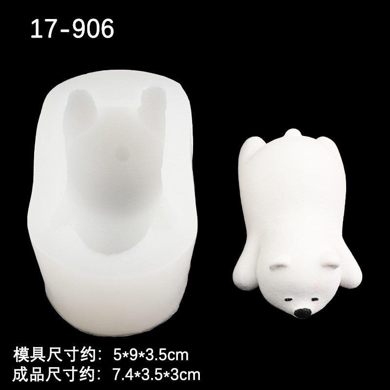 Tres Oso Polar molde de silicona mentira oso creativo pastel chocolate decoración modelo vela aromaterapia epoxi