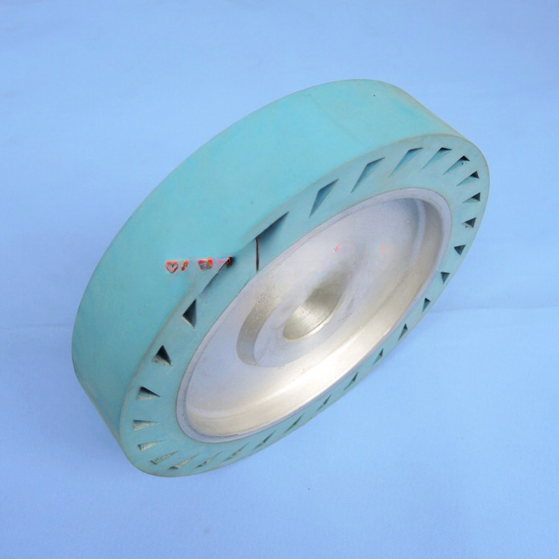 Rueda de goma centrífuga de núcleo de aluminio máquina de pulido de cinta abrasiva rueda de pulido elástica máquina de molienda de herramientas metálicas