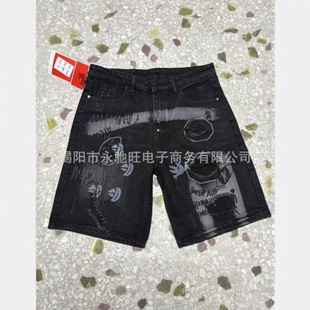 Fashion Japanese-Style Summer New Washed American High Street Versatile Loose Vintage Straight Denim Shorts Unisex