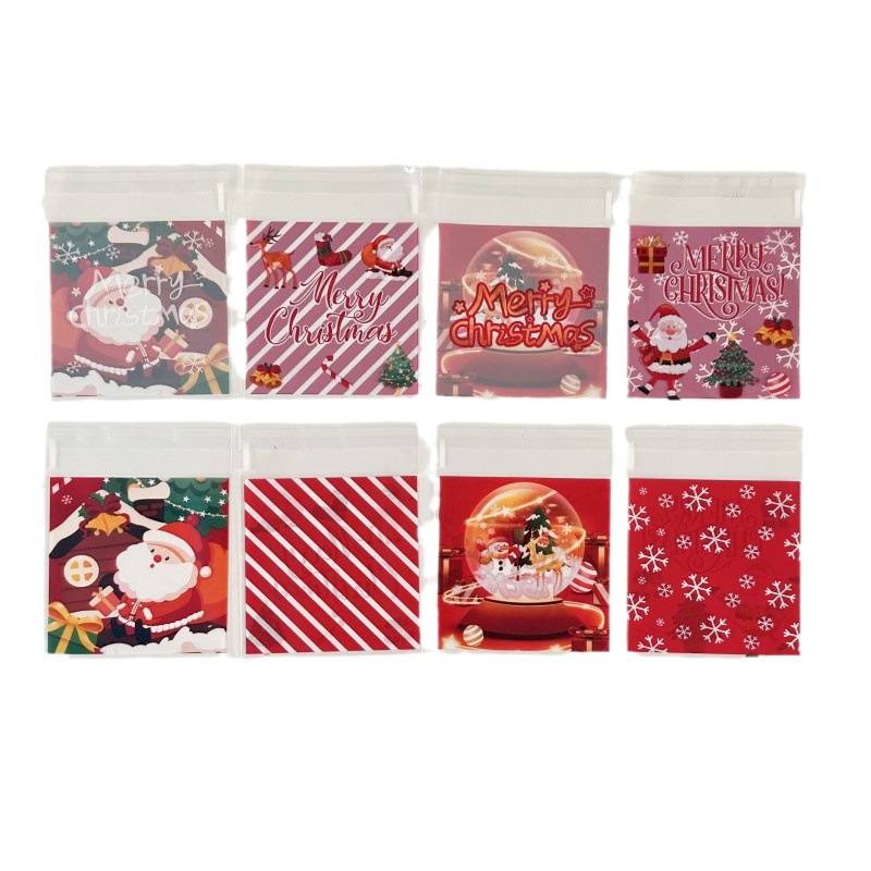 Original de Navidad viejo árbol de Navidad copo de nieve crujiente galleta de vaca de dulces auto-Sellado bolsa de regalo de fiesta pegajosa