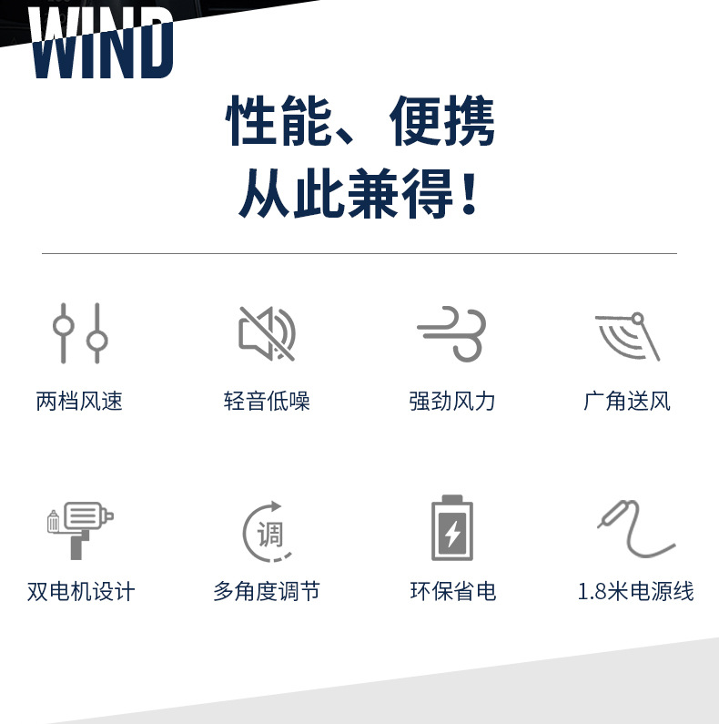 Car Fan 24V for Large Trucks, 12V for Vans, Strong Wind, Silent Car Fan, Cooling, Multi-Angle Adjustment