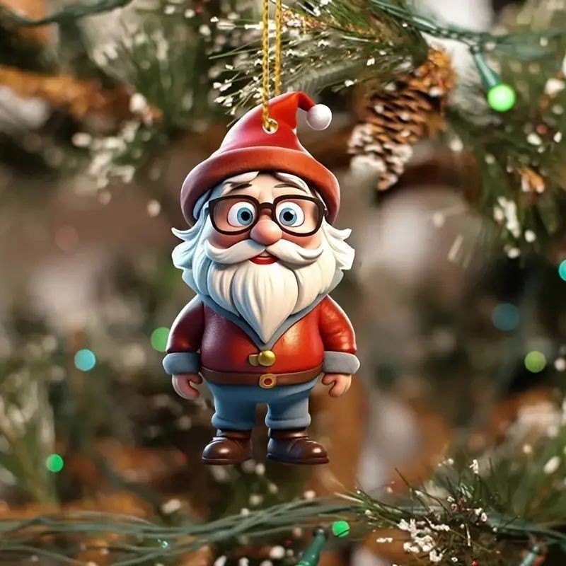 国境を越えたクリスマスで人気の新作アクリル製平面漫画キャラクターカップルシリーズクリスマスツリー飾りペンダント|undefined