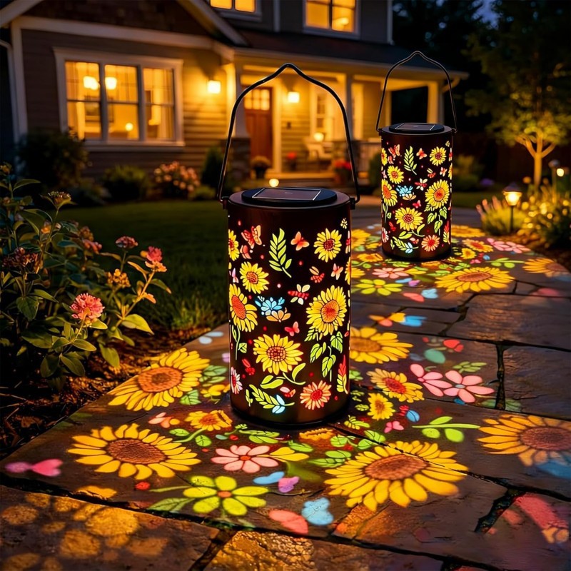 Solar Sunflower Decorative Projection Light For Outdoor Garden_voghion.com