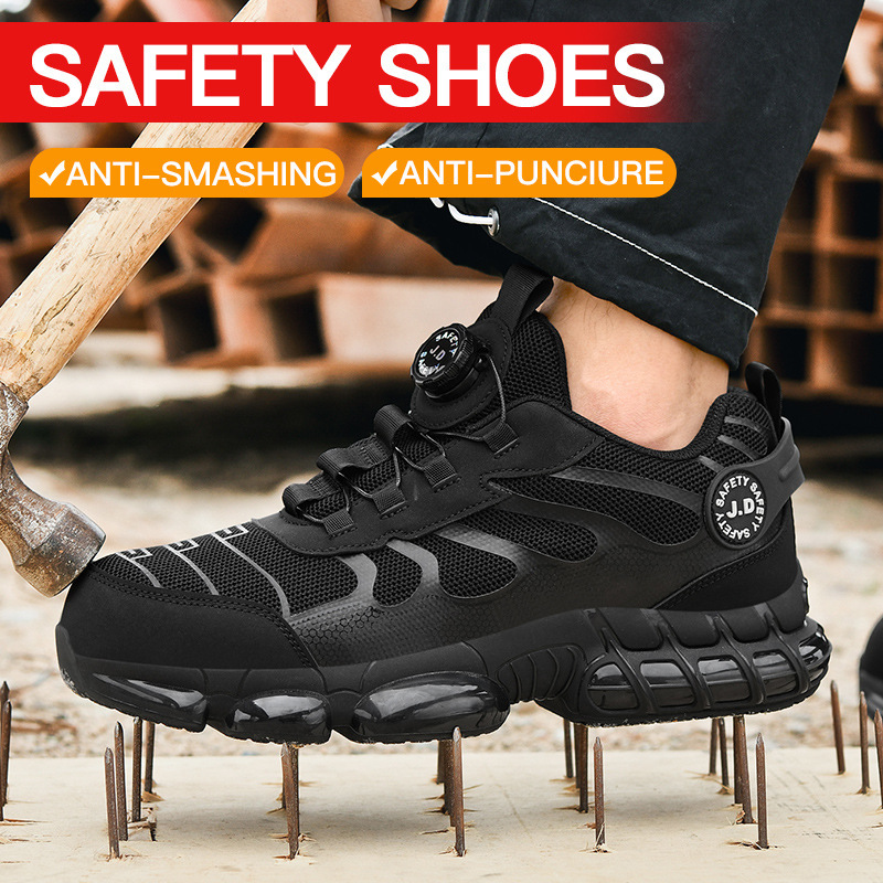 Chaussures de travail spéciales pour hommes, anti-écrasement et anti-perforation, résistantes à l'usure, antidérapantes, légères, respirantes, embout en acier, sécurité au travail_voghion.com