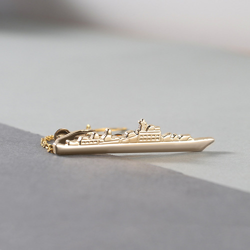 New gold-plated Zeus shield military-style copper tie clip, hot-selling in foreign trade, casual design tie clip wholesale