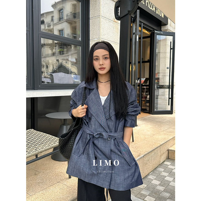 [No Returns or Exchanges] Old Money Style Lyocell Linen Minimalist Trench Coat, Loose and Versatile Mid-Length Coat for Autumn