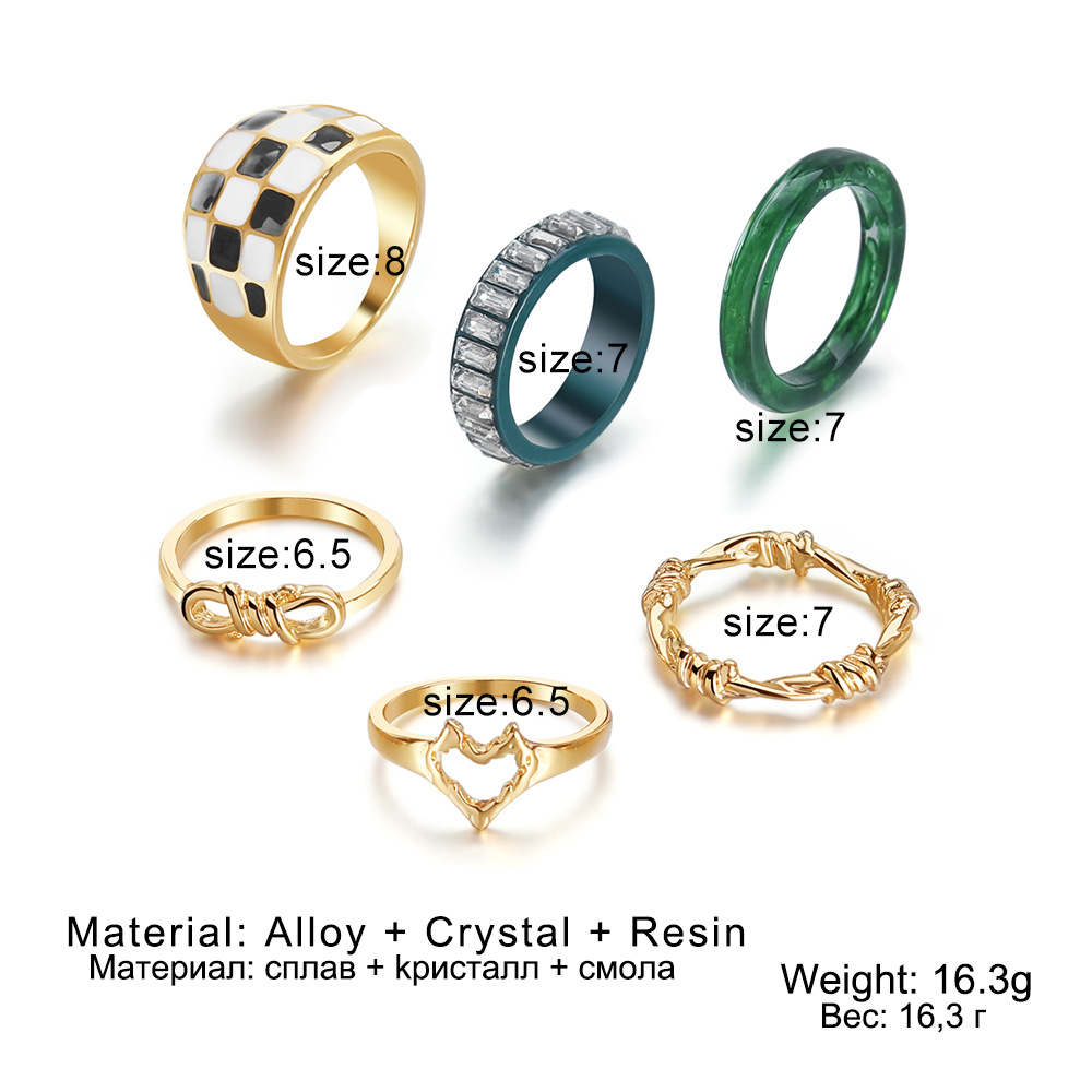 1 Piece Fashion Geometric Heart Shape Alloy Resin Womenu0027S Rings