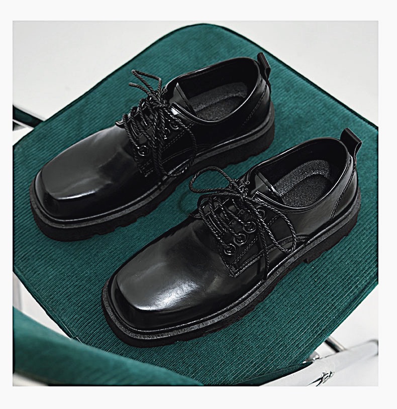 Damenschuhe Derby-Schuhe mit quadratischer Spitze Lederschuhe Herrenschuhe Frühjahr neue niedrige kleine Lederschuhe Jugend Freizeitschuhe Schuhe Lederschuhe mit großen Zehen_voghion.com