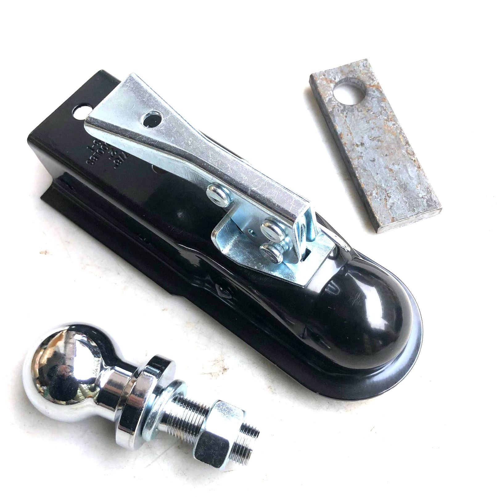 Модифицированная рама буксировочного ковша с шаровой головкой, заднее оборудование для прицепа, черный разъем, железный лист, крышка прицепа, крышка шара прицепа