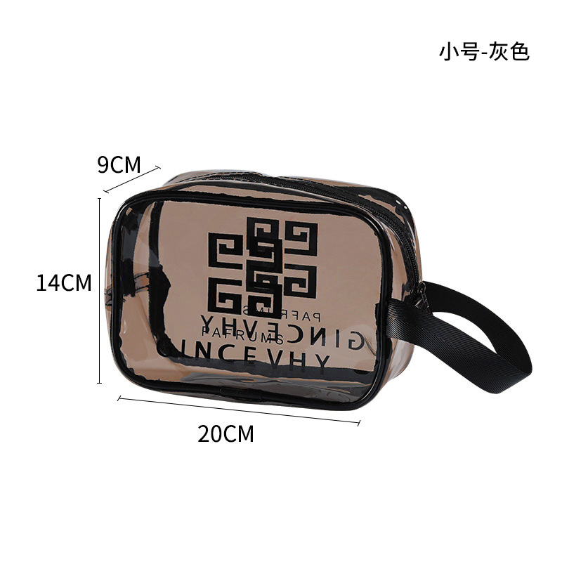 Bolsa de lavado impermeable bolsa de almacenamiento de cosméticos de viaje de gran capacidad sensación avanzada bolsa de lavado de PVC transparente portátil mujer