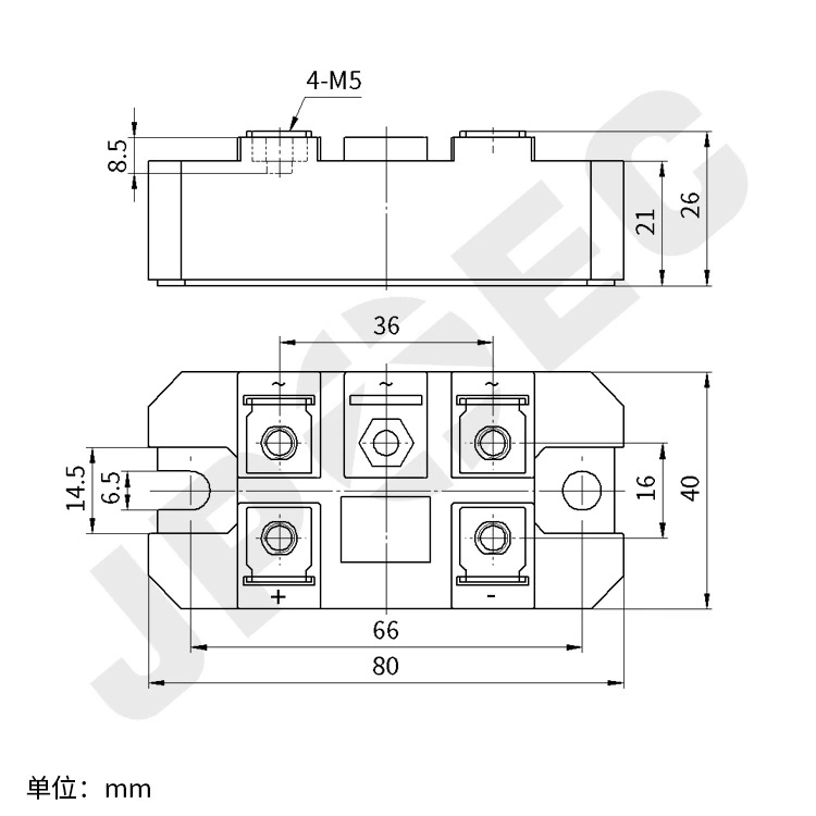 Single-phase rectification bridge module mdq100-16 MDQ100A/1600V Shanghai Qiyi JPEC