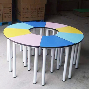 K$H Student Hexagonal Computer Desk Microcomputer Room Trapezoidal Reading Combination Splicing Hexagonal Class Experimental Training Table
