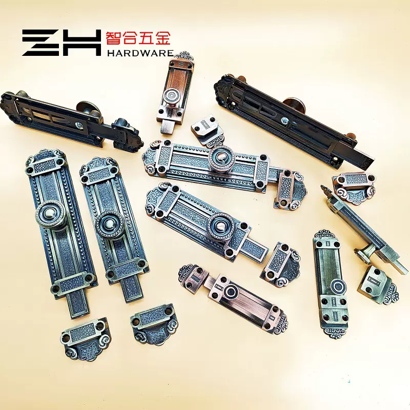 复古栓插销门扣欧式豪华防盗插销锁酒店工程扣卫生间门门窗插销锁