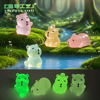 微景观创意夜光趴趴水豚卡皮巴拉公仔 DIY装饰品挂配件迷你小摆件