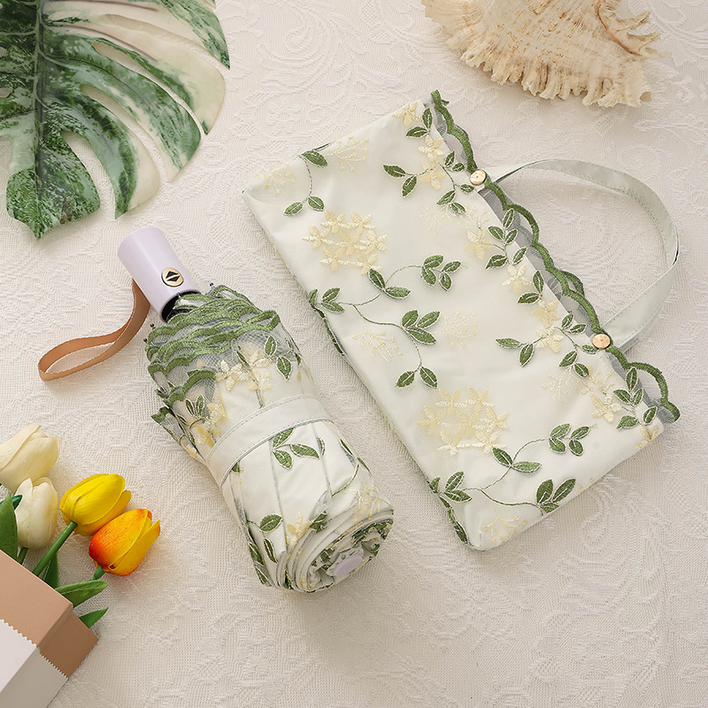 New Embroidered Anti-Uv Lace Flower Umbrella, Sunshade Umbrella, Princess Sun Umbrella, Women's Umbrella, Dual-Use for Sun and Rain, Goddess Style New Embroidered Anti-Uv Lace Flower Umbrella, Sunshade Umbrella, Princess Sun Umbrella, Women's Umbrella, Dual-Use for Sun and Rain, Goddess Style