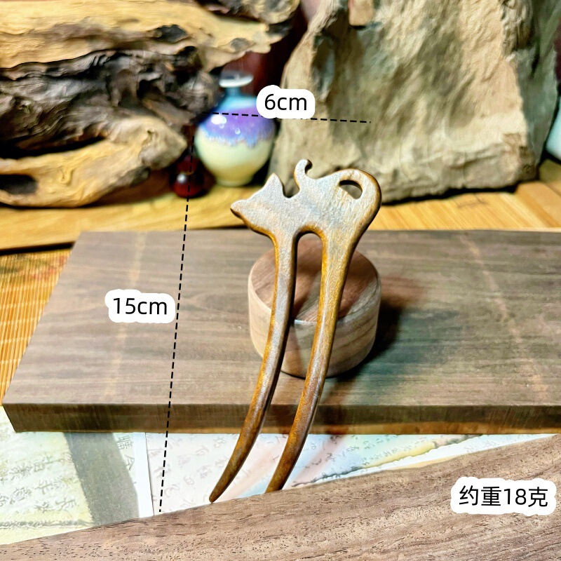 新中式金丝檀发簪木制品雕刻簪子汉服头饰古风挽发木簪高级盘发钗|undefined