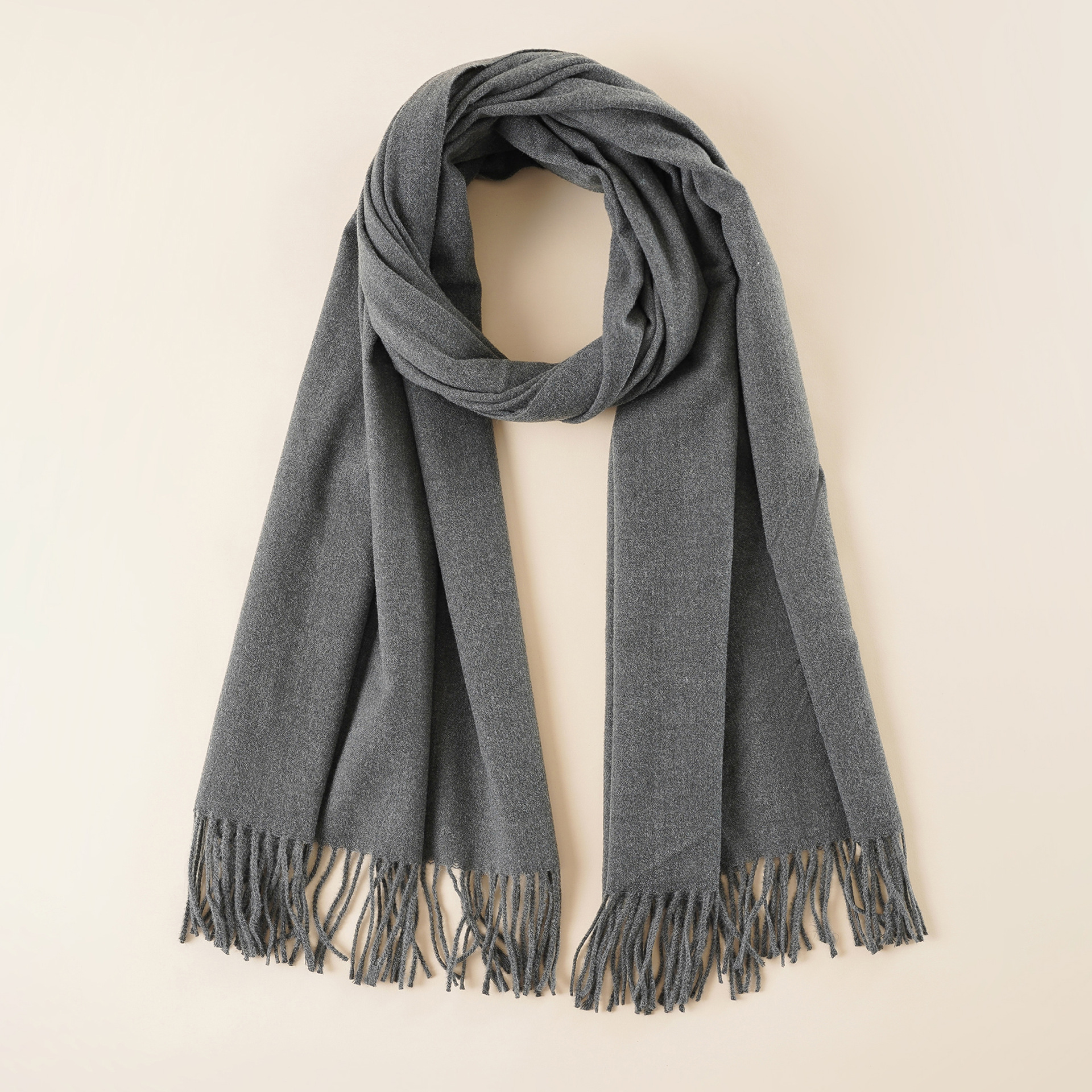 Invierno de las mujeres de estilo coreano de moda de otoño bufanda larga de invierno de la Cachemira como cálido color sólido etiqueta de tela