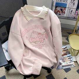 女童秋季卫衣2025新款洋气童装女孩秋装衣服儿童polo领春秋款上衣