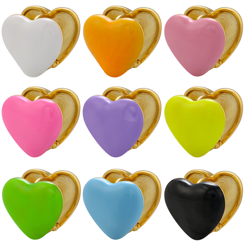 Fashion Heart Shape Brass Plating Ear Studs 1 Pair
