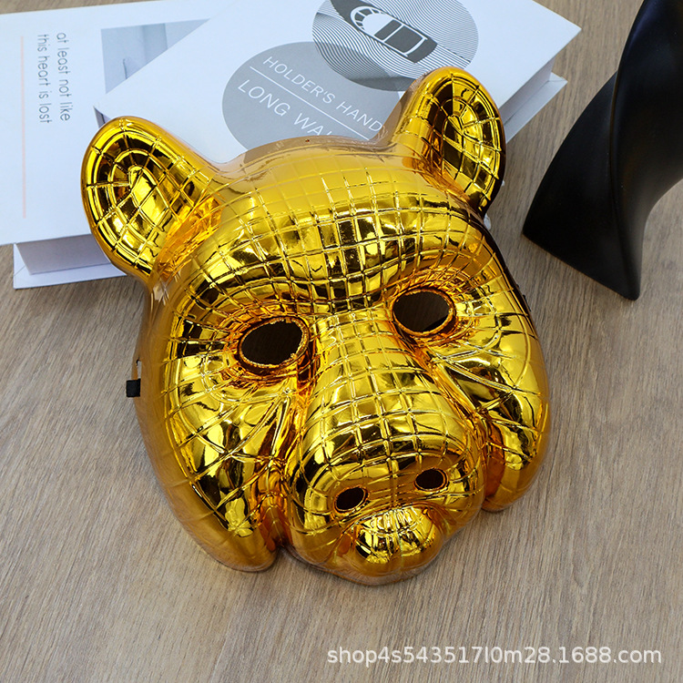 Ventas transfronterizas de Halloween leones y leopardos galvanizados props de simulación de animales de baile disfraz cos máscara