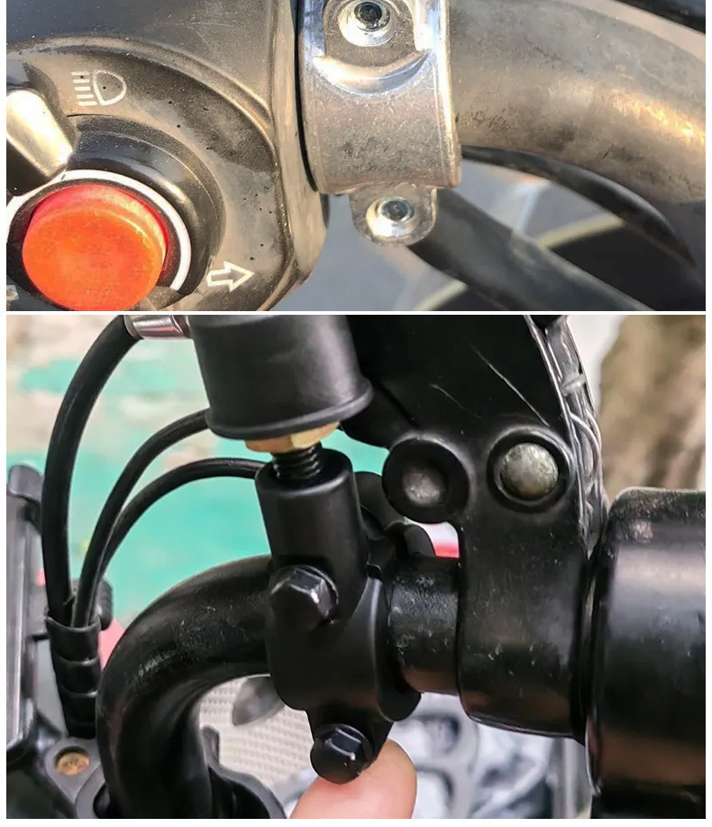 [Pack of 10] Electric Vehicle and Motorcycle Rearview Mirror Base, Reversing Mirror Mount, Handlebar Bracket, Fixed Bracket