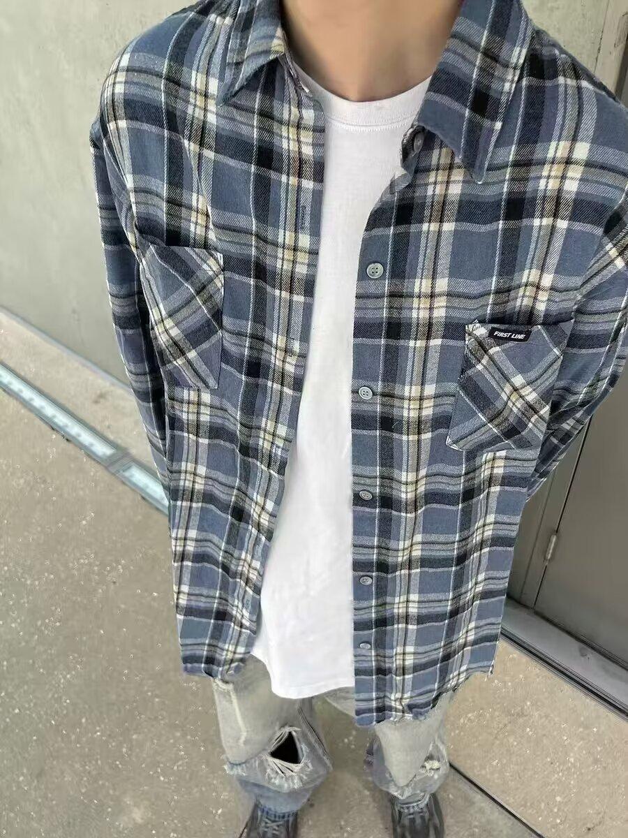 Plaid INS Neue Standard Trendy Langarm Elegante Jugend Beliebte Männer Harajuku Mode Frühling Herbst Hemd Täglichen_voghion.com