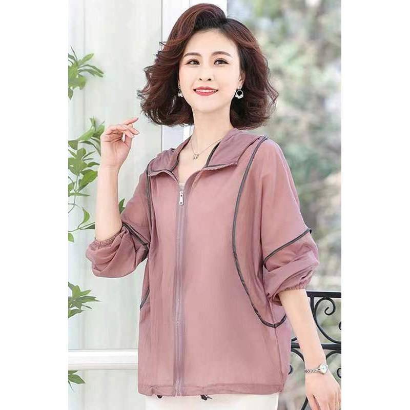 Sun-protective Clothing Women's Middle-aged Western-style Mother Summer Wear Thin Jacket Coat Breathable Long-sleeved Top Sun-protective Clothing for Middle-aged and Elderly Sun-protective Clothing Women's Middle-aged Western-style Mother Summer Wear Thin Jacket Coat Breathable Long-sleeved Top Sun-protective Clothing for Middle-aged and Elderly