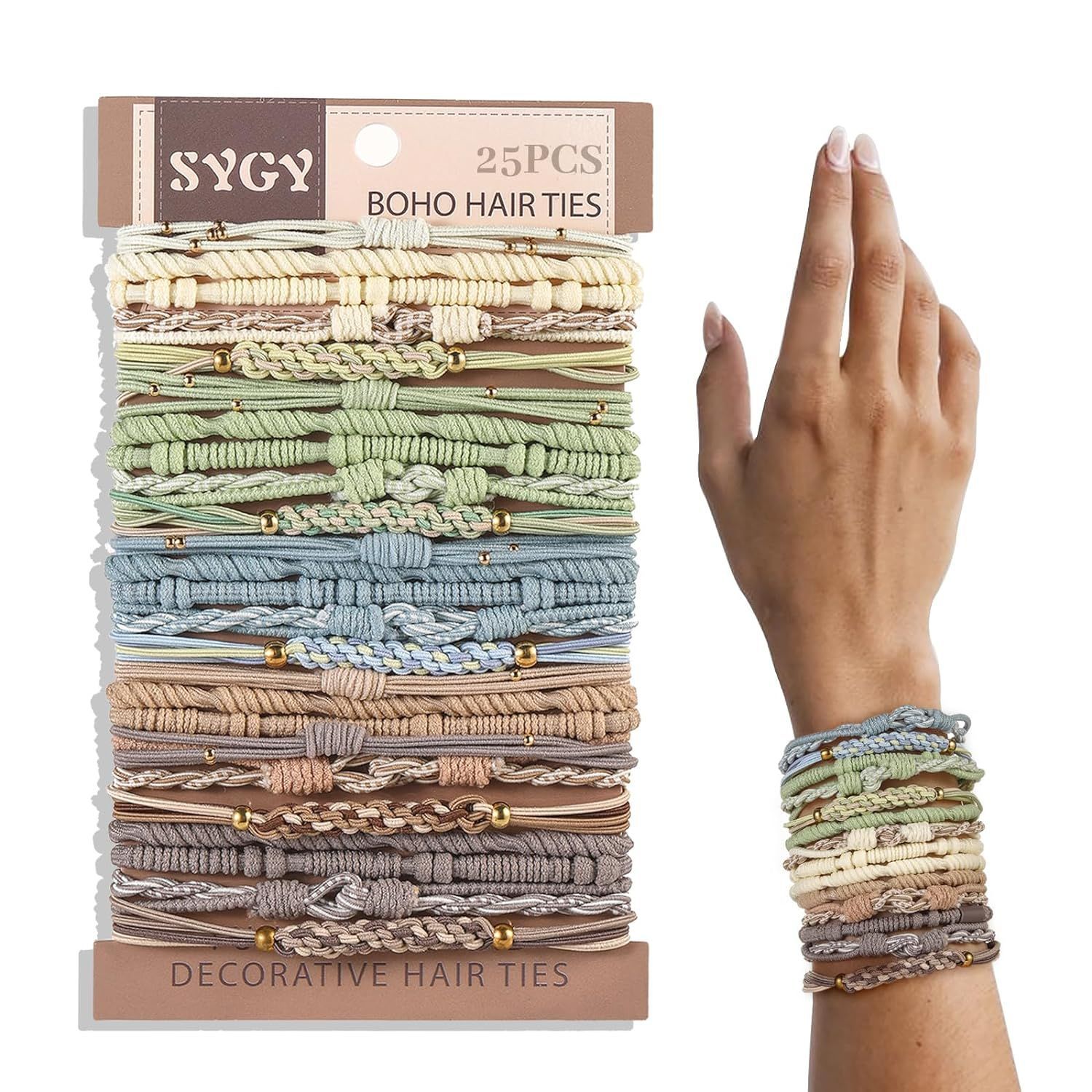 Transfronterizo Amazon popular hecho a mano banda de goma básica banda de pelo de la vendimia de las mujeres cuerda del pelo pulsera Bohemia accesorios para el cabello