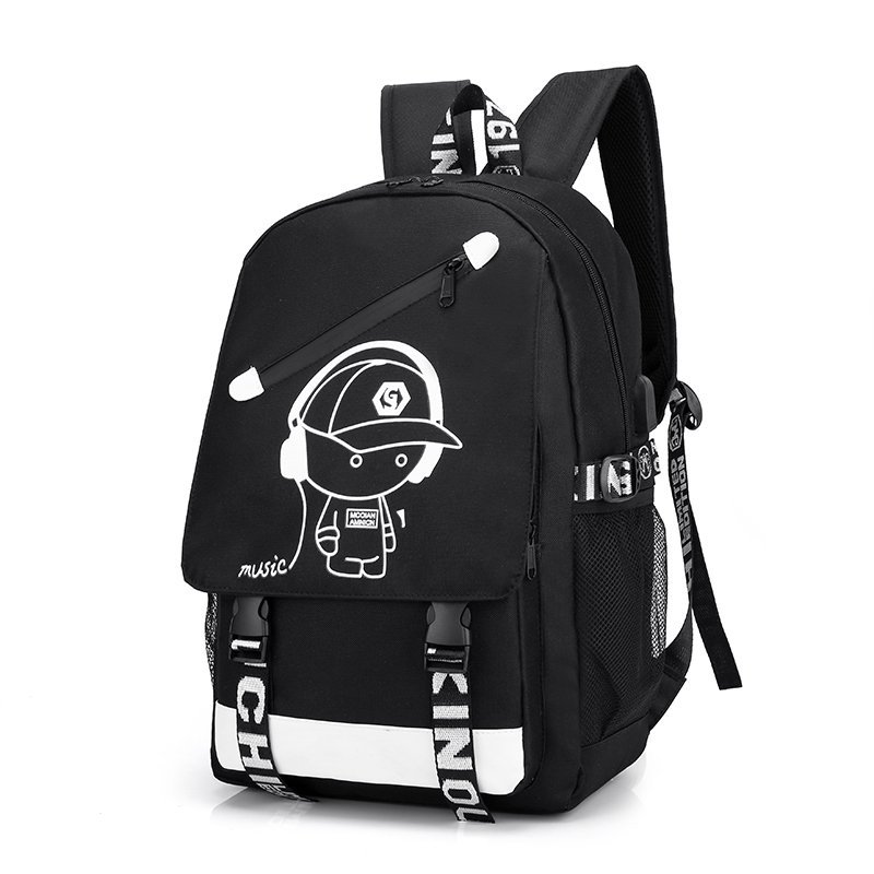 New Backpack Korean Version Outdoor Travel Schoolbag Computer Backpack USB Luminous Middle School Student Schoolbag