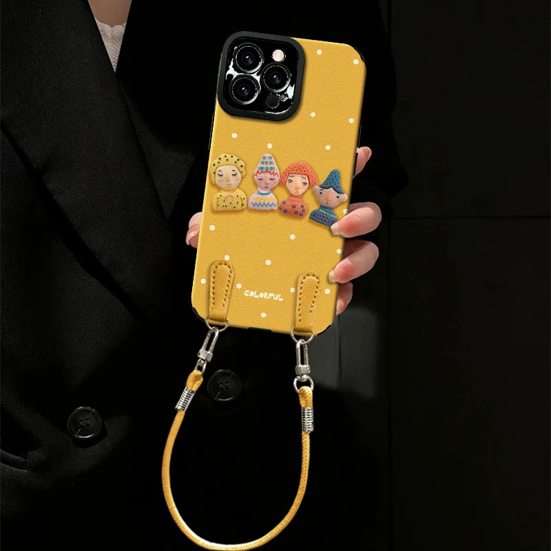 ドーパミン人形型ハンドバッグ、レザー製、Apple/OPPO/Huawei/Vivo/Xiaomi対応、インスタ映え、女性向け、ストラップ付き|undefined