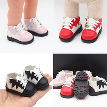 20cm棉花娃娃枫叶鞋14寸EXO米露玩偶玩具鞋子皮鞋拼色款